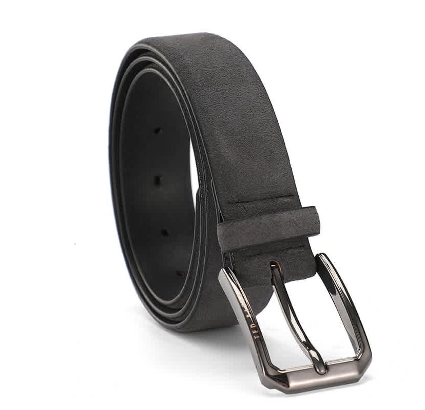 Charcoal Suede Leather Belt