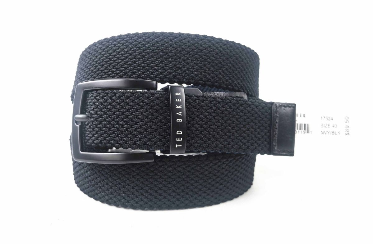 Reversible Black Logo Inside Double Loop Leather Belt