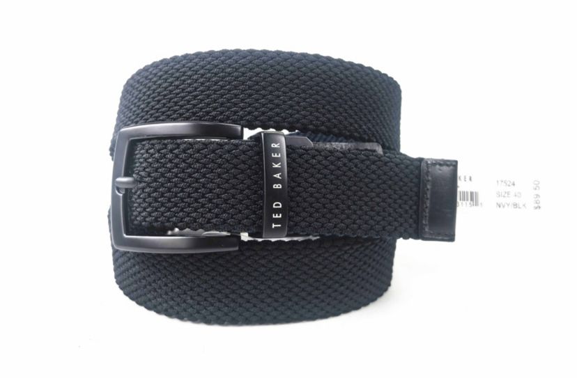 Reversible Black Logo Inside Double Loop Leather Belt