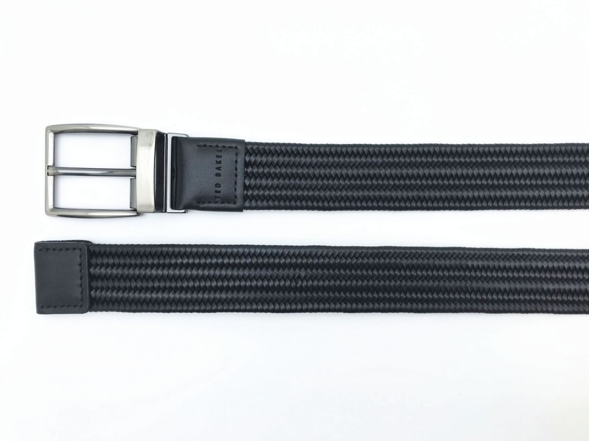 Reversible Black Logo Inside Double Loop Leather Belt