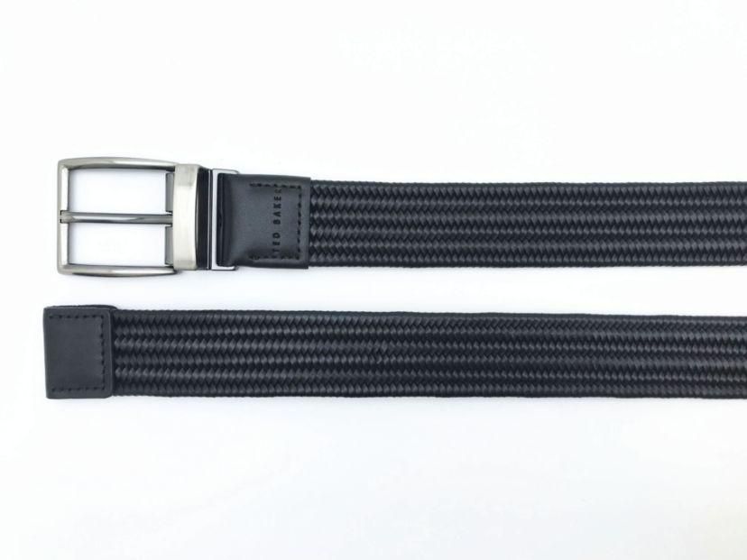 Reversible Black Logo Inside Double Loop Leather Belt