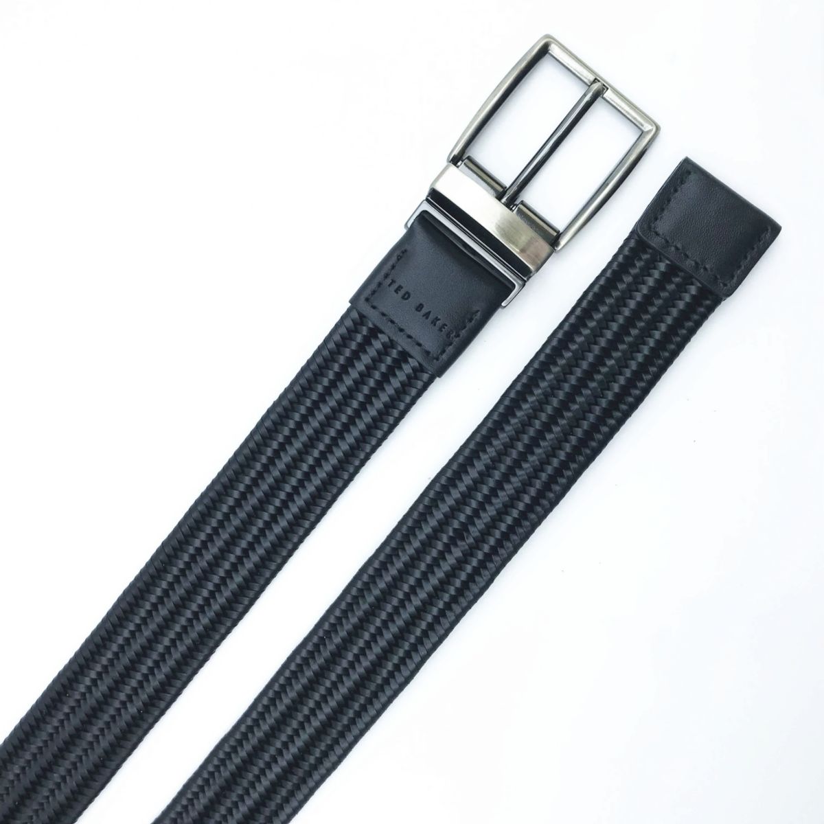 Reversible Black Logo Inside Double Loop Leather Belt