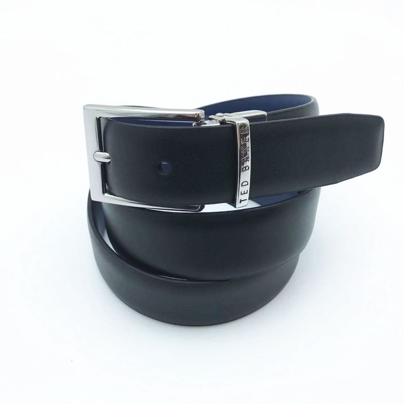 Black Reversible to Blue Leather Belt