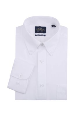 belk white dress shirt WH Belk Mens Shirt SZ 16 34x35 White Button Down Luxury Collection Striped  L/S