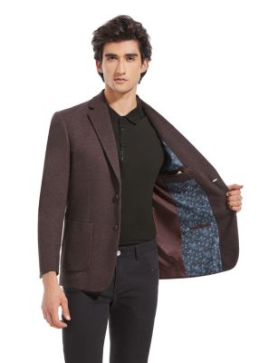 Lucky Brand Mens Burgundy Knit Jacket 46 Regular