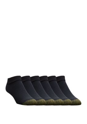 Gold Toe Men's 6-Pack Sport Liner Socks, Black, M (10-13)