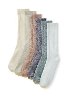 Gold Toe Men's 6 Pack of Cotton Crew Socks, 10 - 13