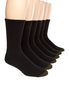 Gold Toe Men's Big & Tall Cotton Crew 6 Pack Athletic Socks