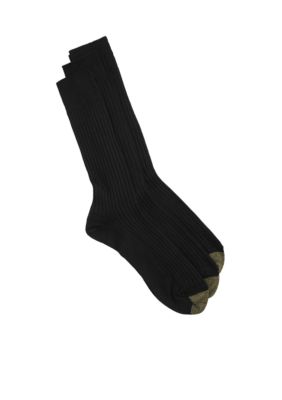 Gold Toe Men's 3-Pack Canterbury Dress Socks, Grey, M (10-13)