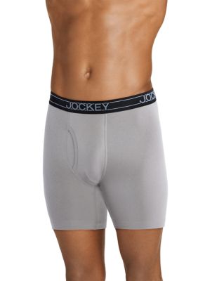 Jockey Men's Everyday Casual Cotton Blend 7" Long Leg Boxer Briefs - 4 Pack