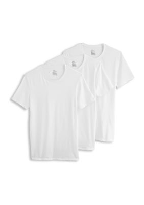 Jockey Men's Cotton Stretch T-Shirts - 3 Pack, White, Large