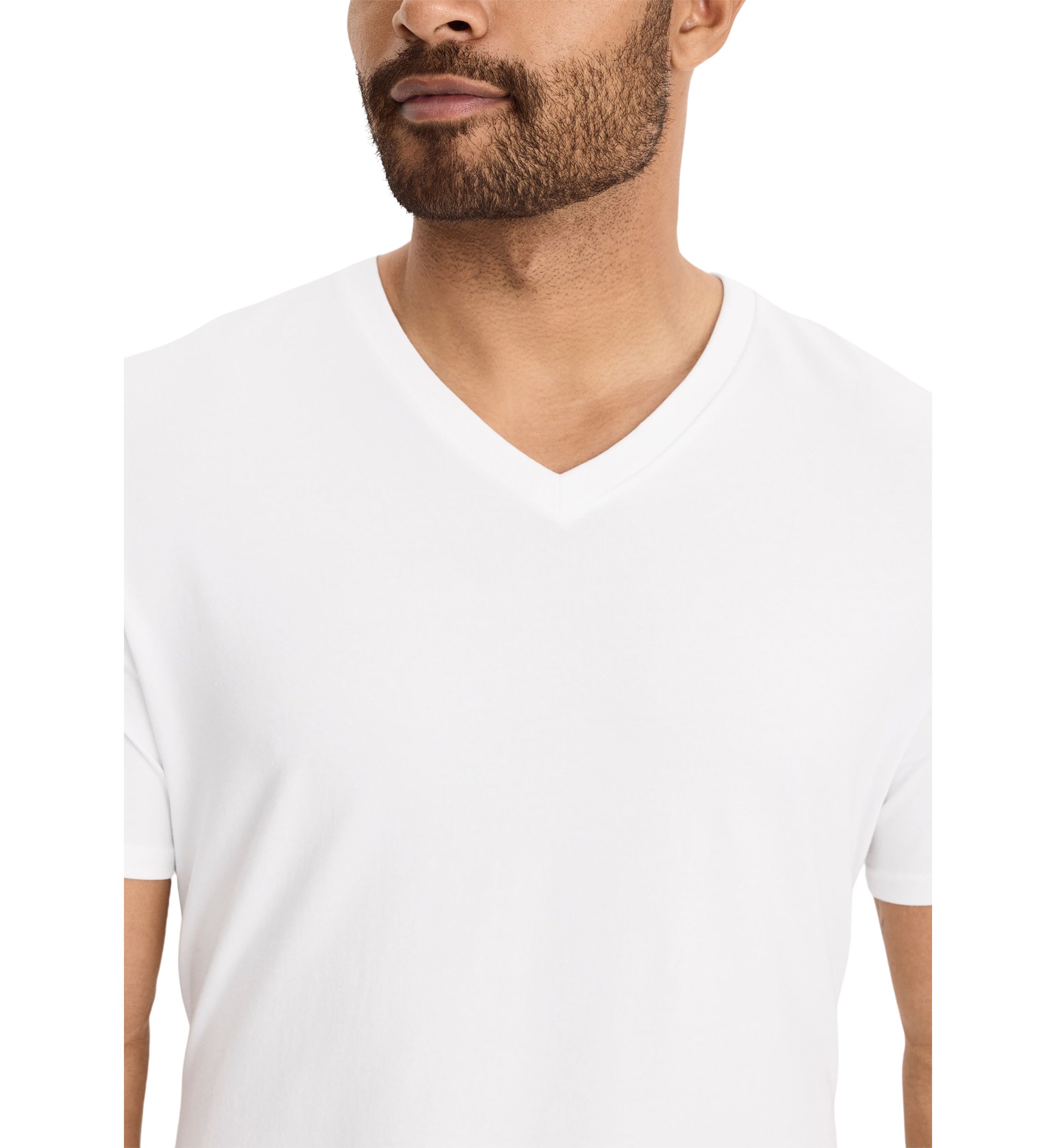 Cotton Stretch V- Neck T-Shirt - 3 Pack