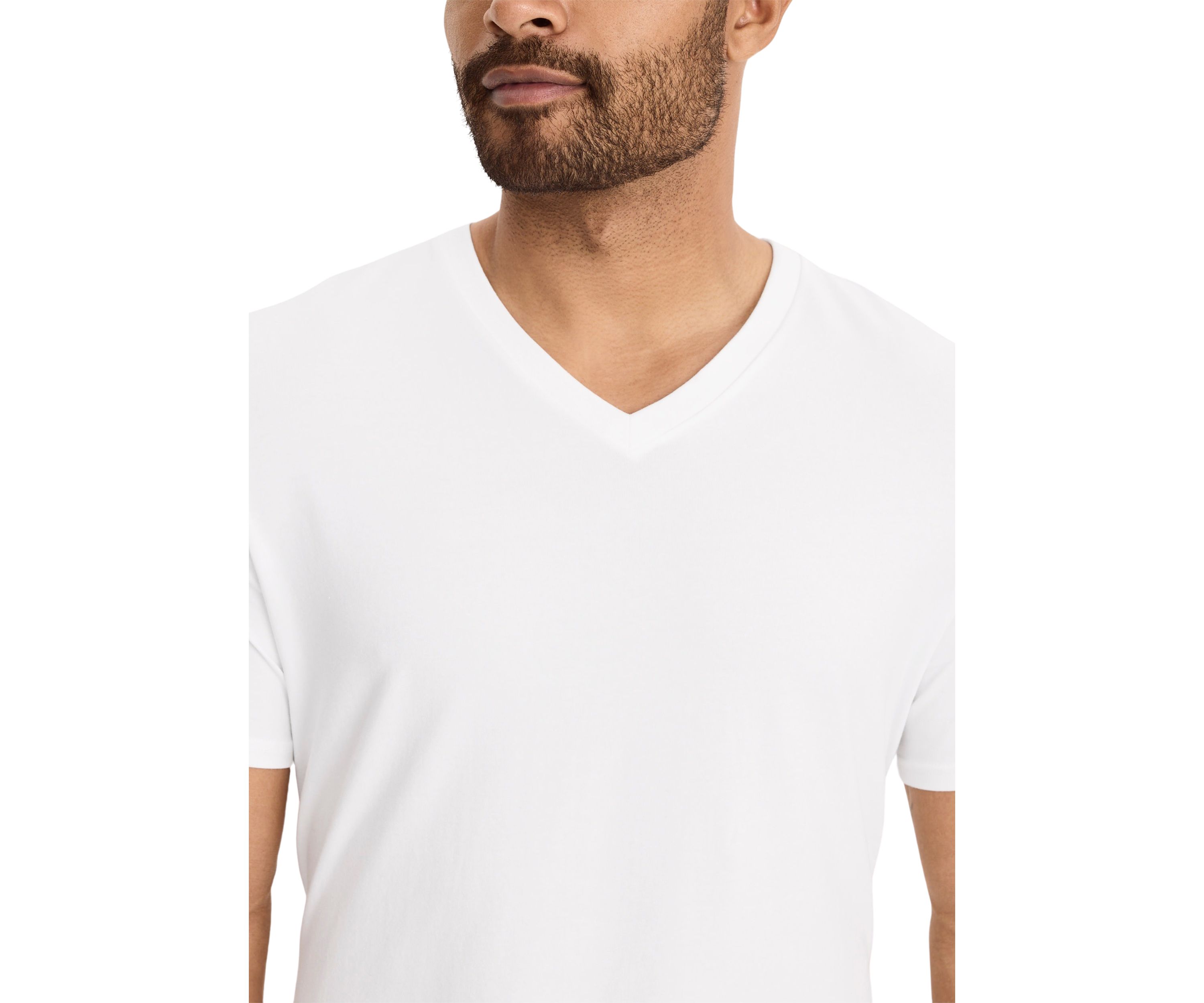 Cotton Stretch V- Neck T-Shirt - 3 Pack