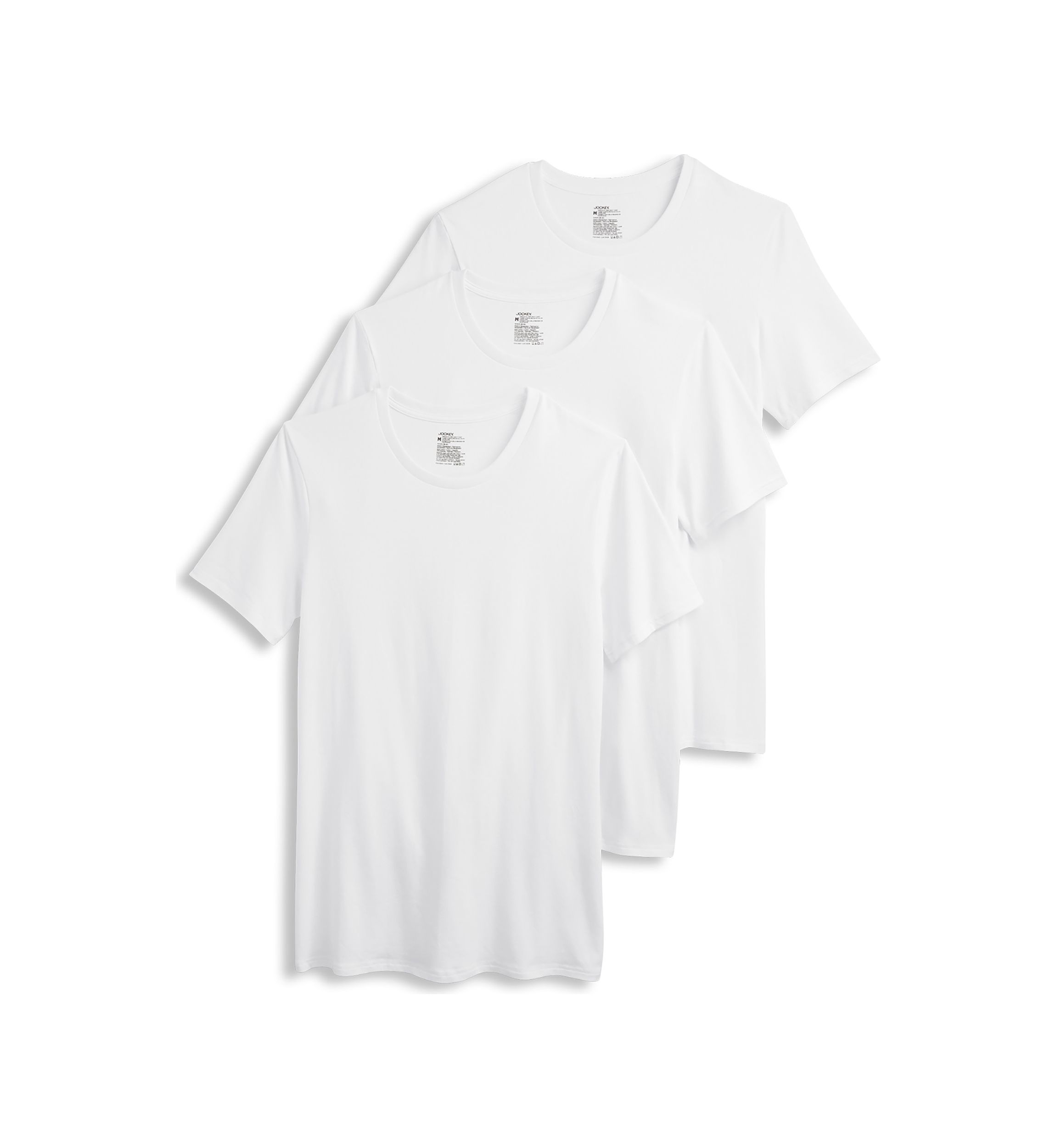 Smooth Fit Cotton Stretch Crew Neck Undershirt - 3 Pack