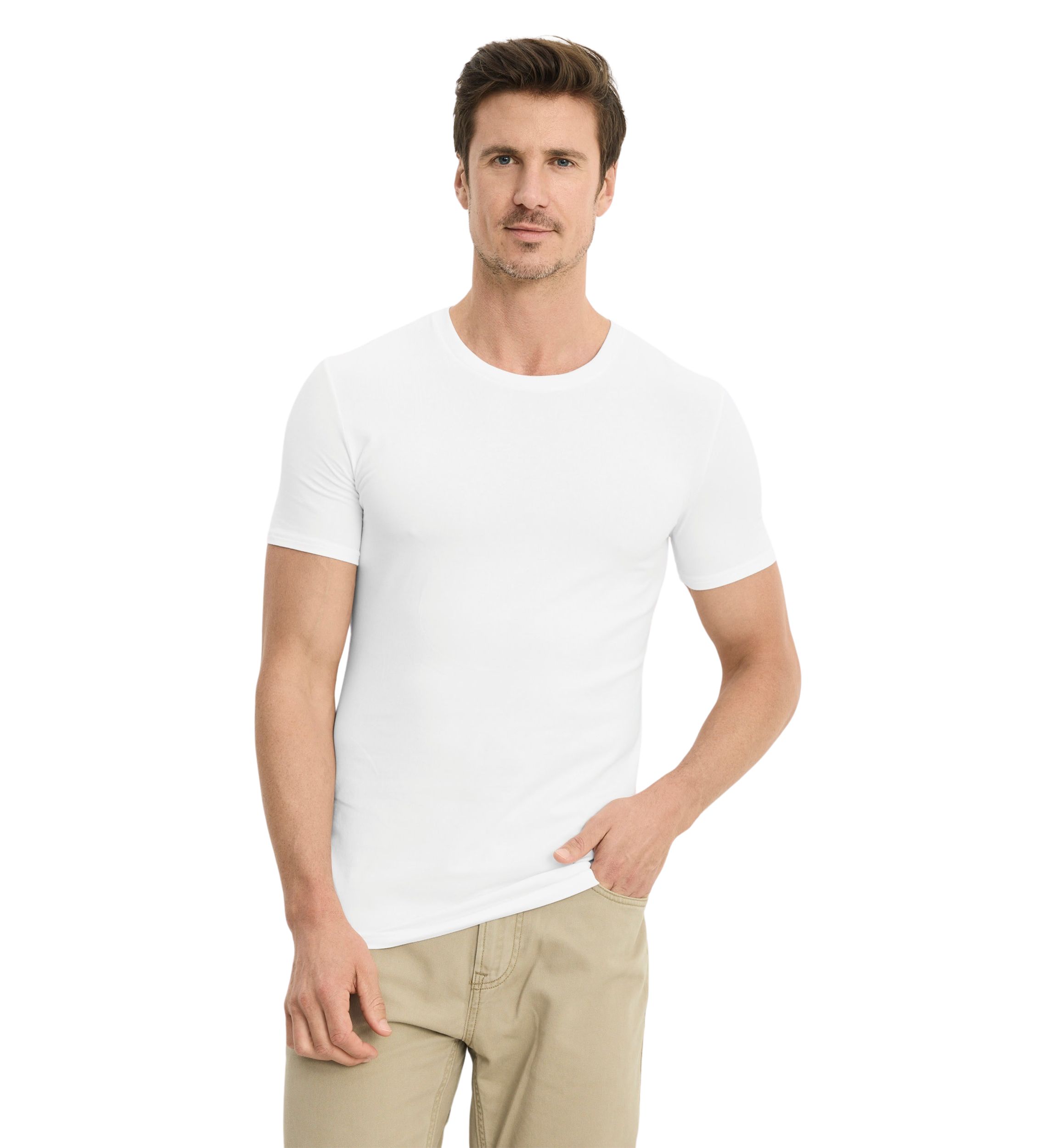 Smooth Fit Cotton Stretch Crew Neck Undershirt - 3 Pack