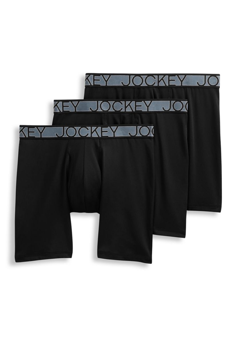 Active Microfiber 9" Long Leg Boxer Brief - 3 Pack