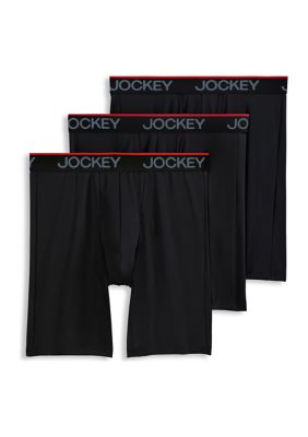 Chafe Proof Pouch Microfiber Long Leg Boxer Briefs - 3 Pack