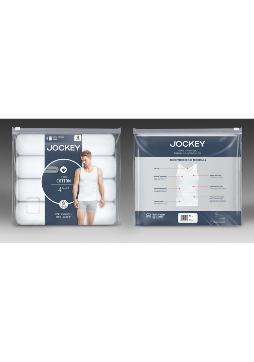 Cotton A-Shirt Tank - 4 Pack