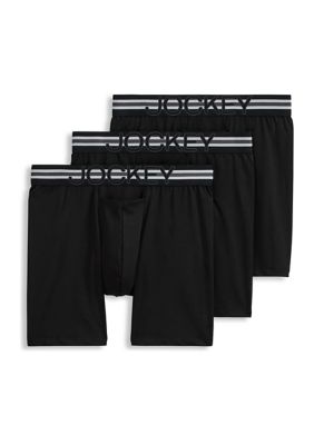 TJ | Tommy John™ Men's 6 Boxer Briefs 2pk - Black/Dress Blue L