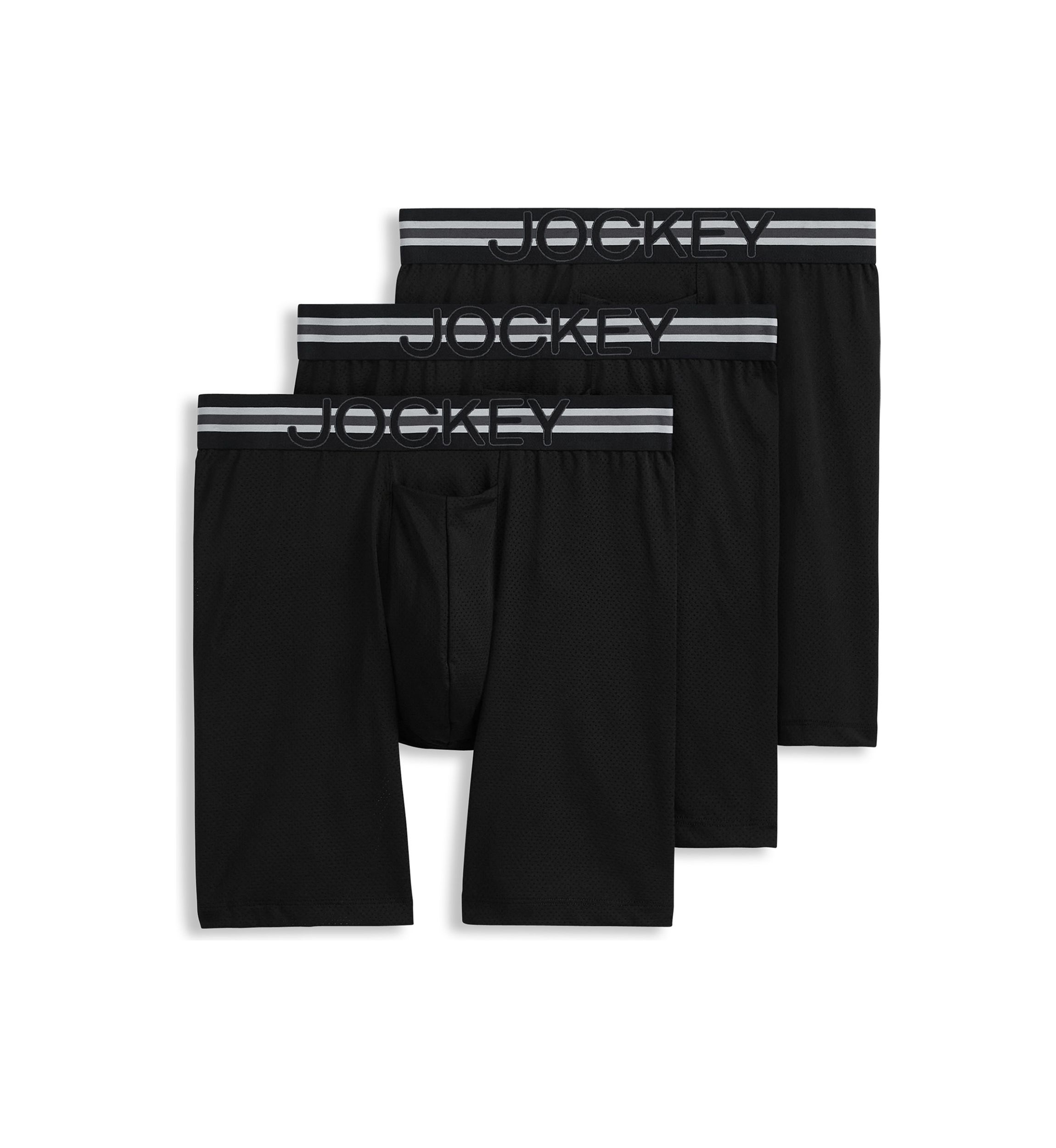 Stability Pouch Microfiber Stretch 9" Long Leg Boxer Briefs - 3 Pack