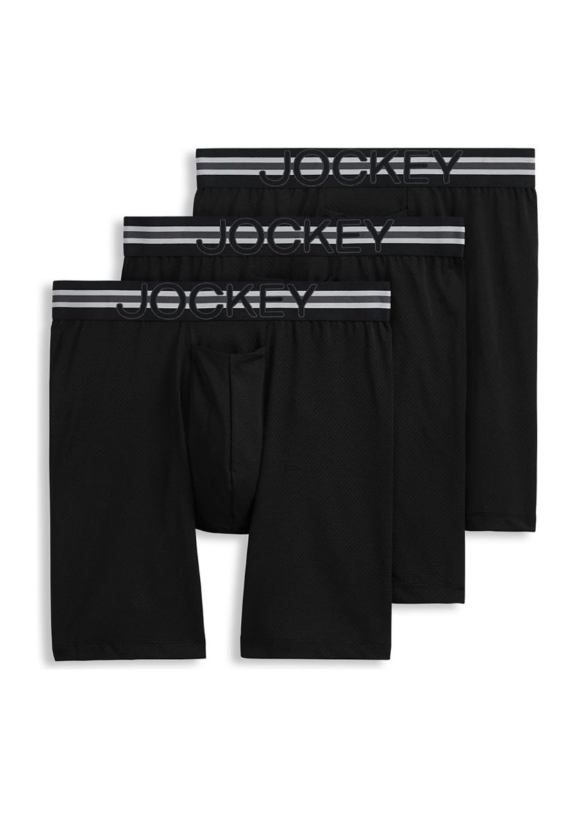 Stability Pouch Microfiber Stretch 9" Long Leg Boxer Briefs - 3 Pack
