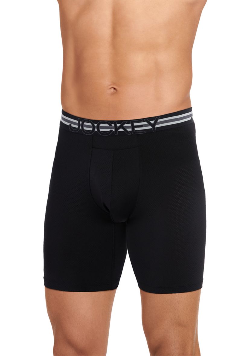 Stability Pouch Microfiber Stretch 9" Long Leg Boxer Briefs - 3 Pack