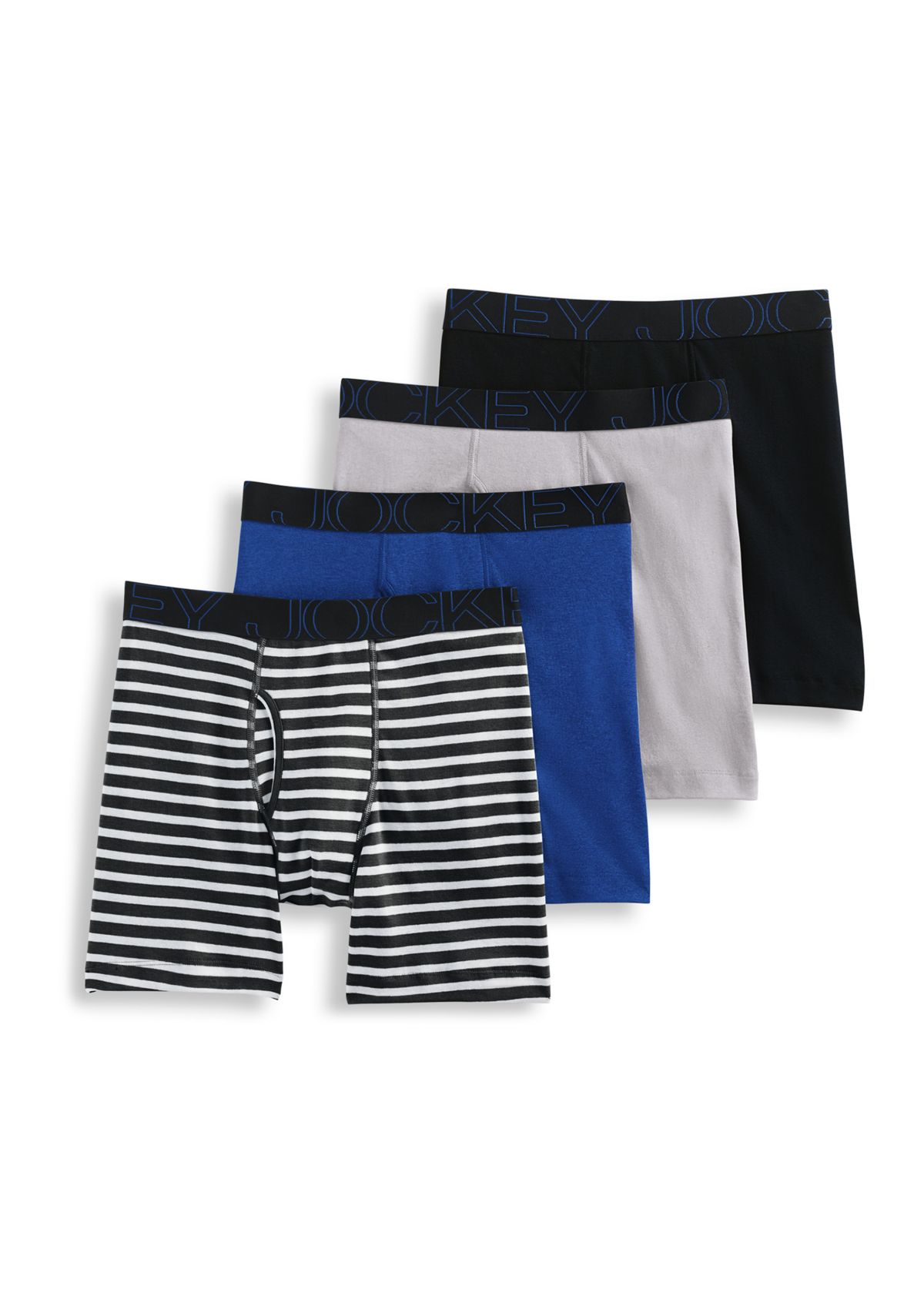 Everyday Casual Cotton Blend 7" Long Leg Boxer Briefs - 4 Pack