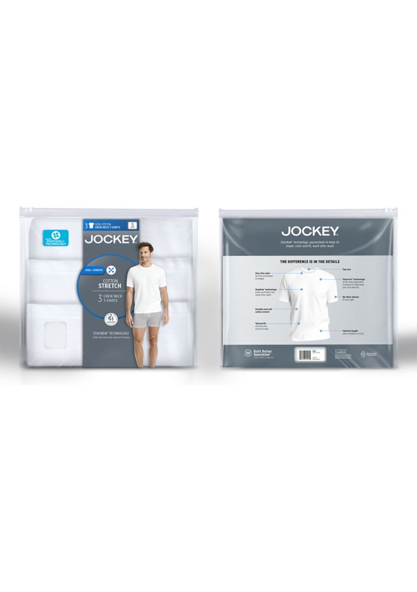 Cotton Stretch Crew Neck T-Shirt - 3 Pack