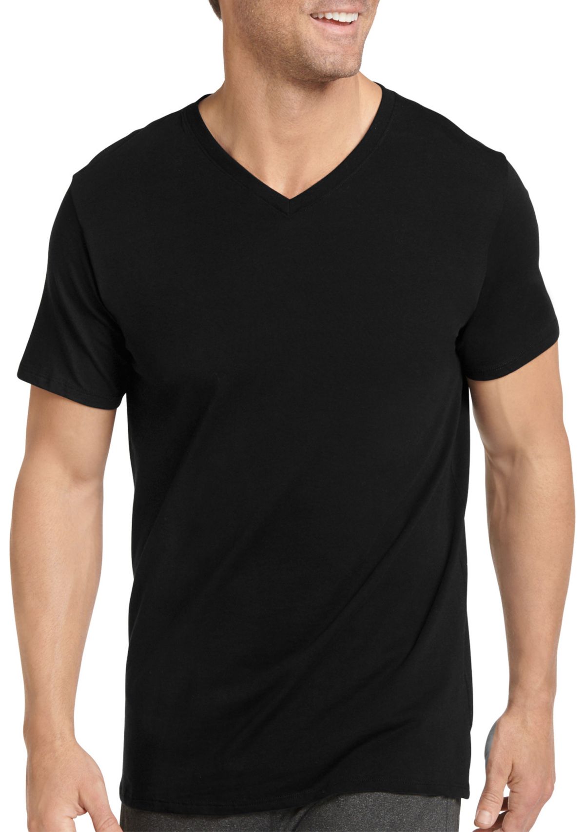 Cotton Stretch V-Neck T-Shirt - 3 Pack