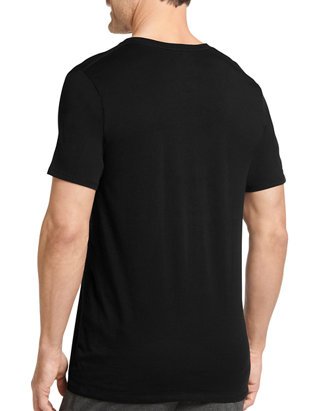Black S Jockey Modern Stretch V-Neck Shirt Pack of 2 