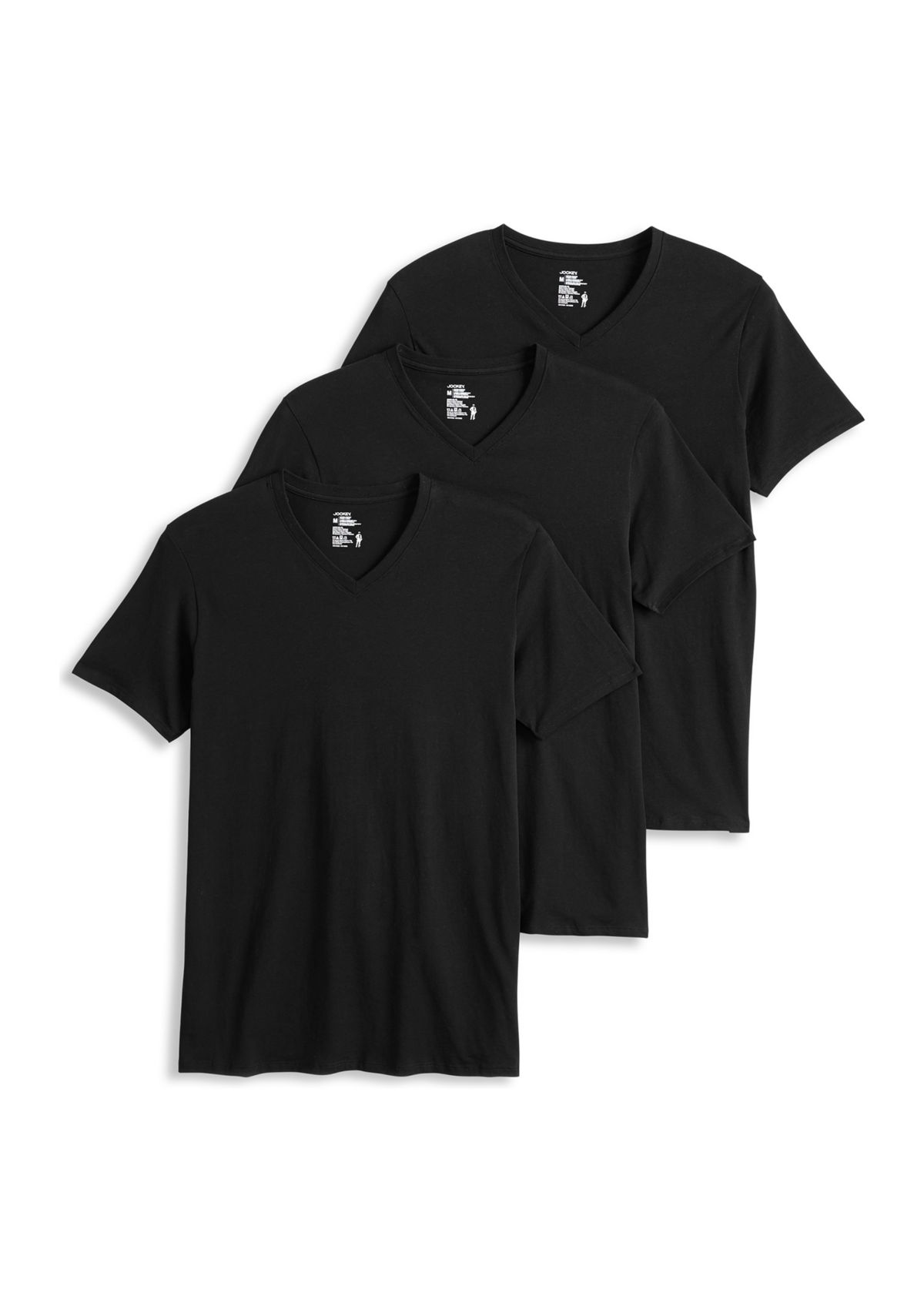 Cotton Stretch V-Neck T-Shirt - 3 Pack