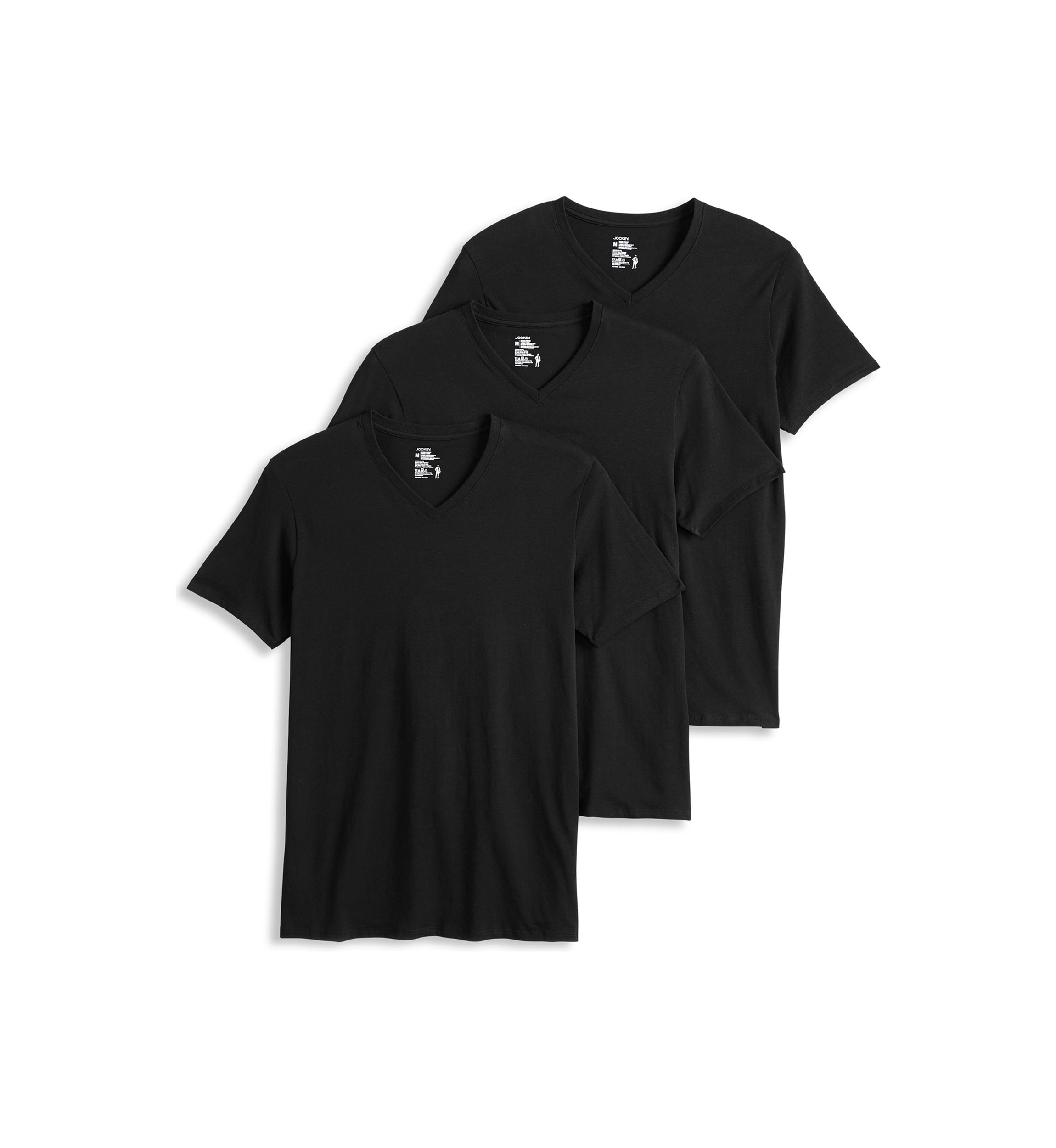 Cotton Stretch V-Neck T-Shirt - 3 Pack