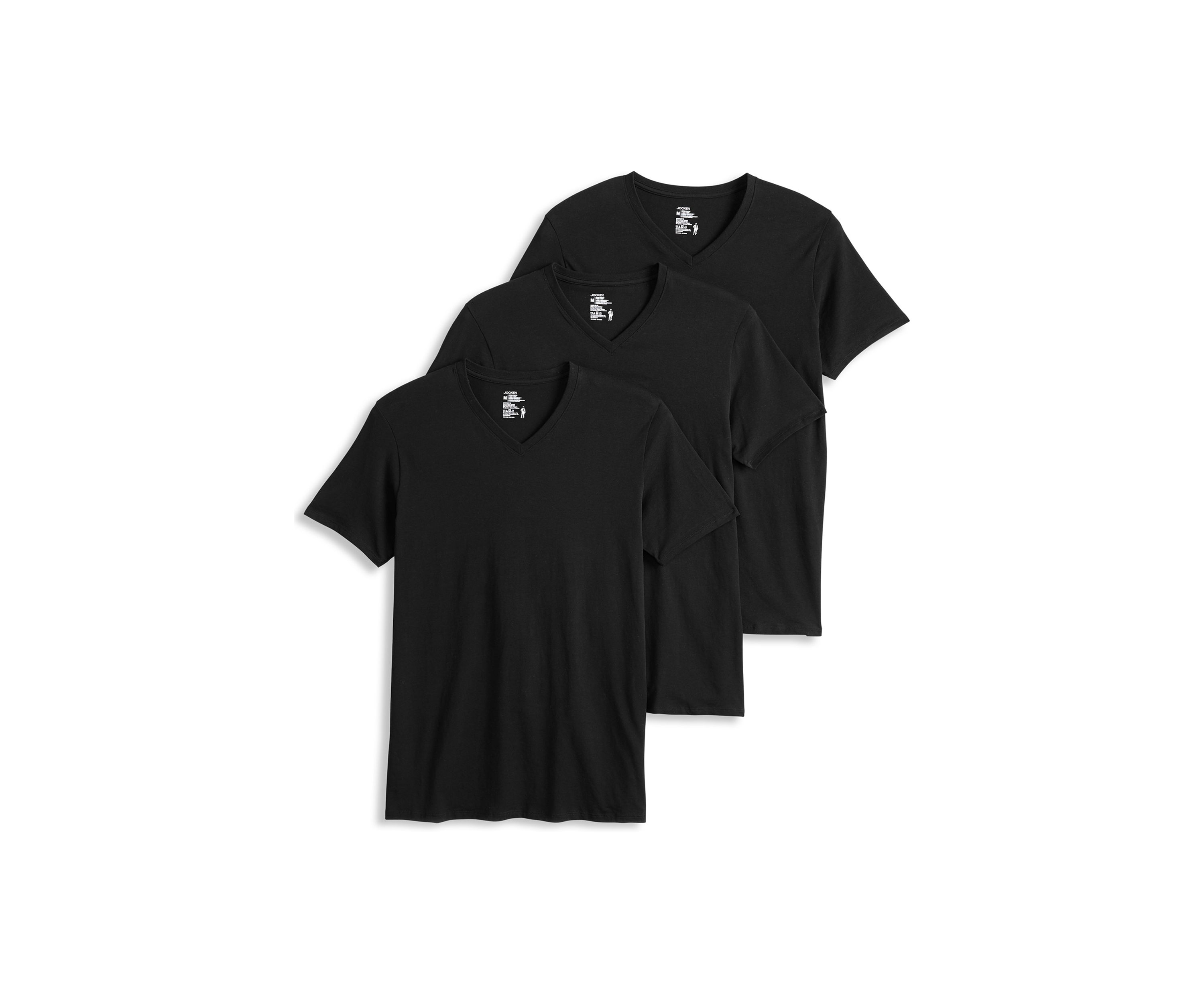 Cotton Stretch V-Neck T-Shirt - 3 Pack
