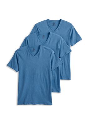 Cotton Stretch V-Neck T-Shirt - 3 Pack