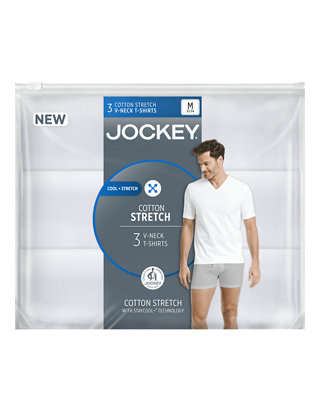 3 Pack Jockey Men's T-Shirts Cotton Stretch V-Neck T-Shirt 