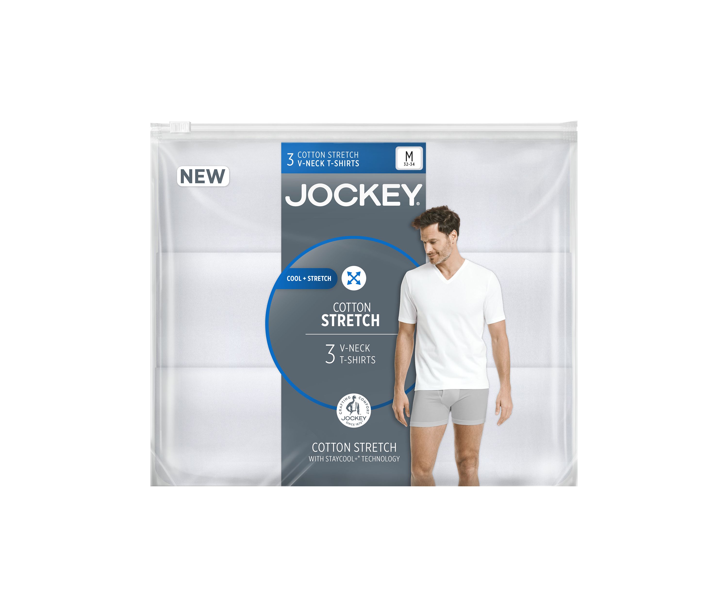 Cotton Stretch V-Neck T-Shirt - 3 Pack