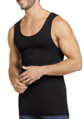 Stanfield's Men's Cotton Tank Top Undershirt (2 Pack), Black