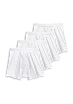 Jockey Menâs Classic Boxer Brief-3 pack + 1 Bonus Pair, White, Large