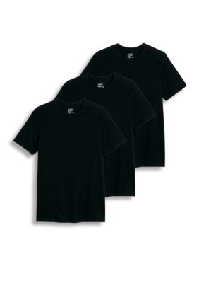 Jockey Men's 3 Pack Classic Crew Neck T-Shirts, Black, Large