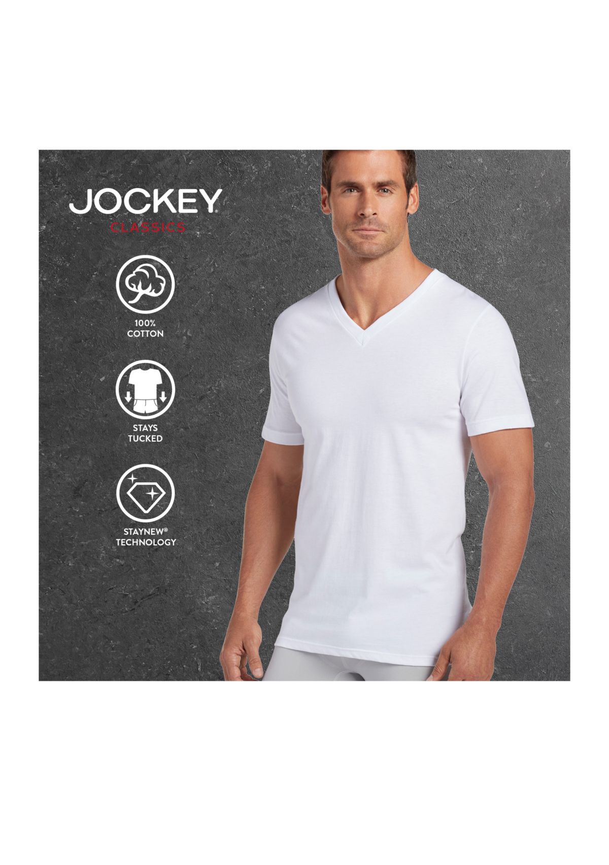 Big & Tall Tag-Free V-Neck T-shirt 2 -Pack
