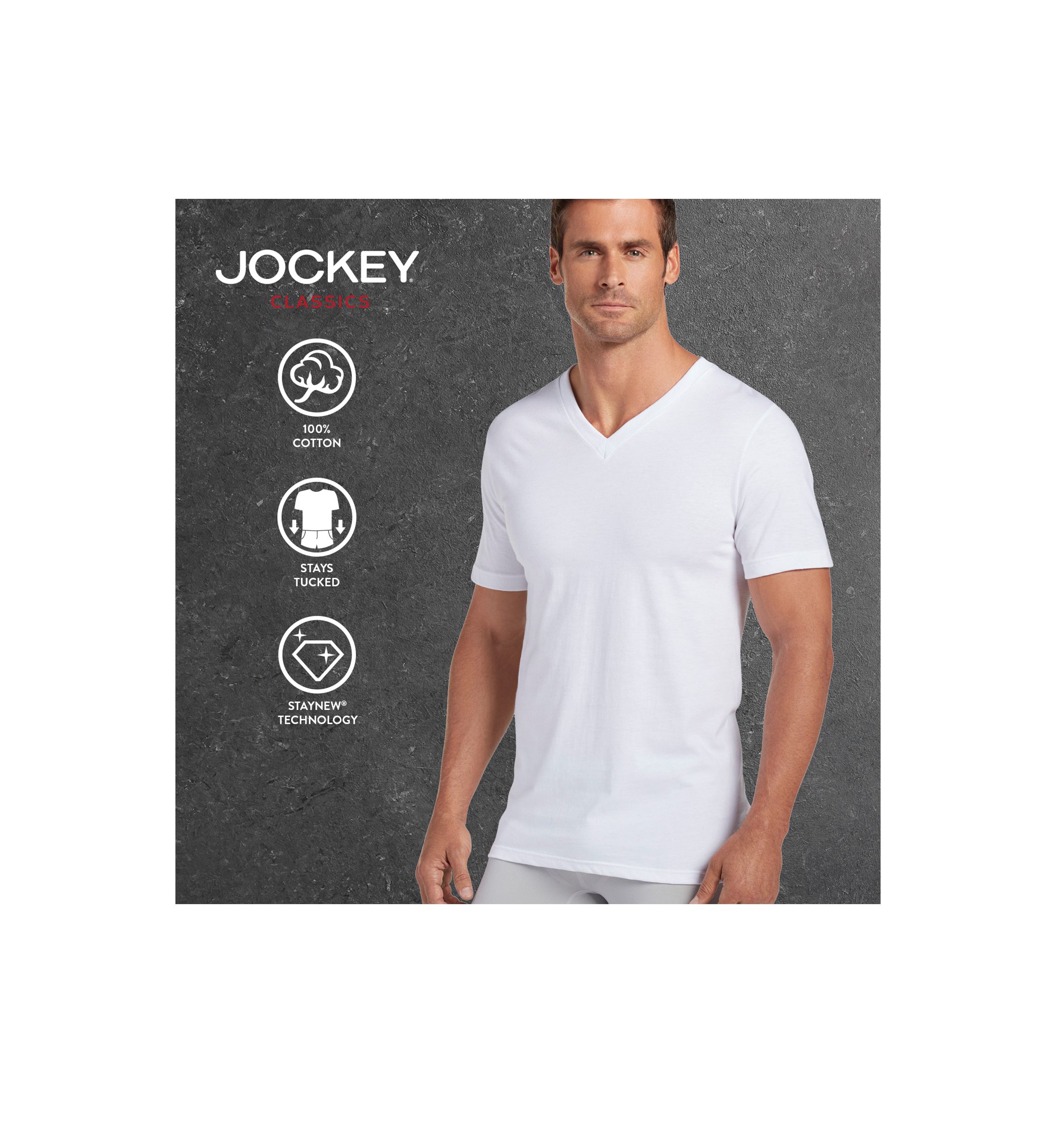 Big & Tall Tag-Free V-Neck T-shirt 2 -Pack