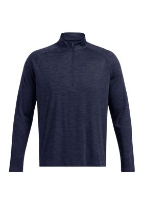 Under Armour Men's Tech Textured 1/2 Zip, Navy Blue, Small