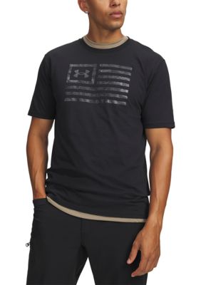 Under Armour Big & Tall Men's Freedom Flag Printed T-Shirt, Black, XL Tall