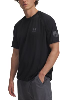Under Armour Big & Tall Men's Freedom Tech Short Sleeve, Black, 2XL Tall