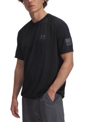 Under Armour Men's Freedom Tech Short Sleeve, Black, 2XL