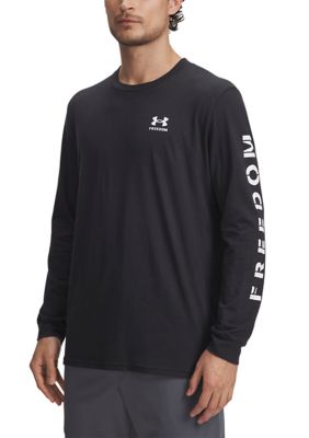 Under Armour Men's Freedom Flag Long Sleeve T-Shirt, Black, 3XL