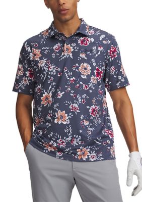 Under Armour Big & Tall Men's Matchplay Printed Polo, Gray, 3XL Tall