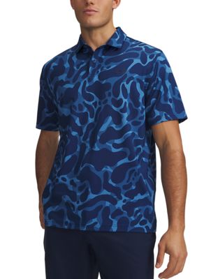 Under Armour Big & Tall Men's Matchplay Printed Polo, Blue, 3XL Tall