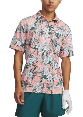 Under Armour Big & Tall Men's Matchplay Printed Polo, Pink, 4XL