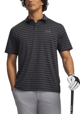 Under Armour Big & Tall Men's Matchplay Stripe Polo, Black, 4XL Tall